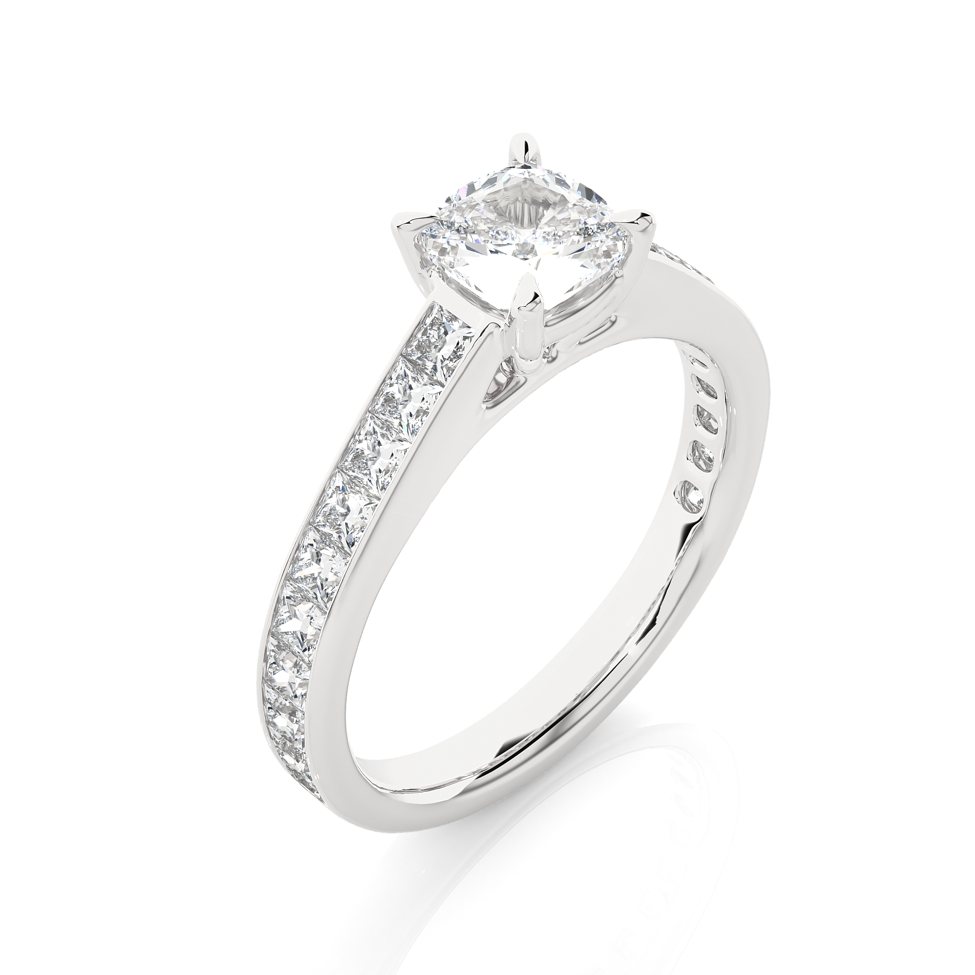 Cushion Cascade Ring - 1.1 ct cushion