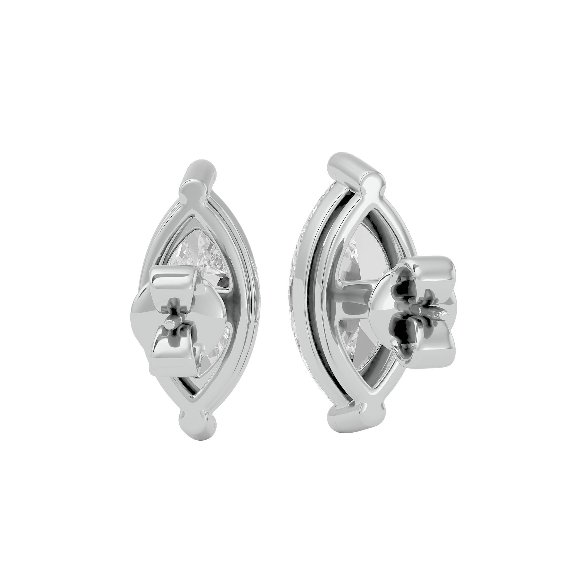 2 ct Marquise studs - Basket setting
