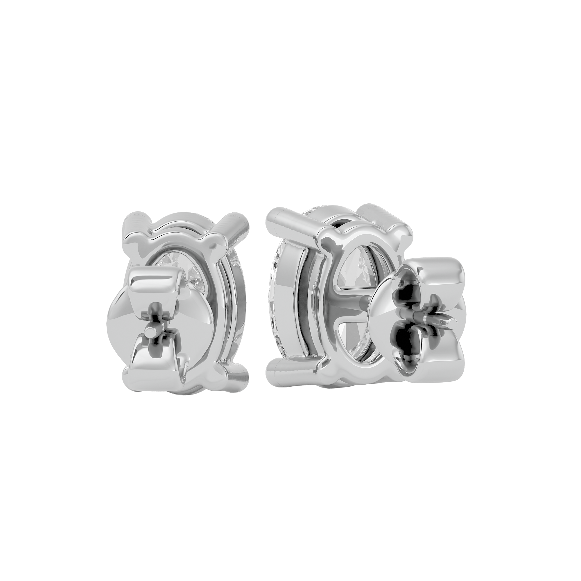 1 ct Oval studs - Basket setting