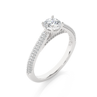 Ribbon Pave Ring - 0.5 cts round