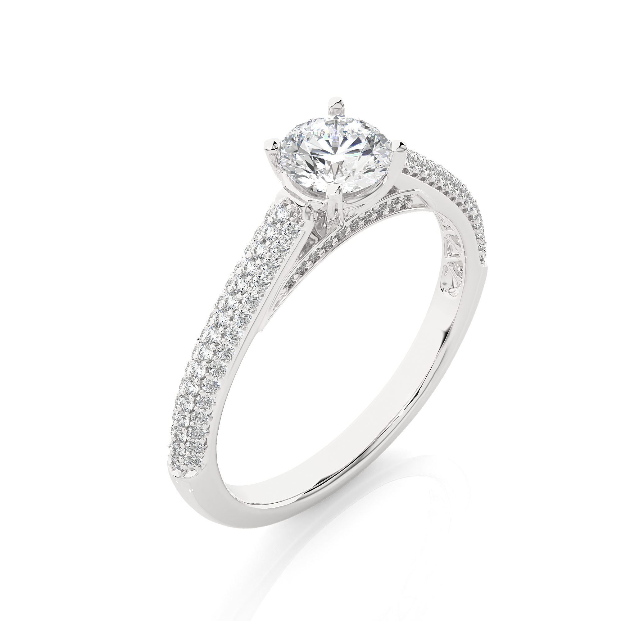 Ribbon Pave Ring - 0.5 cts round
