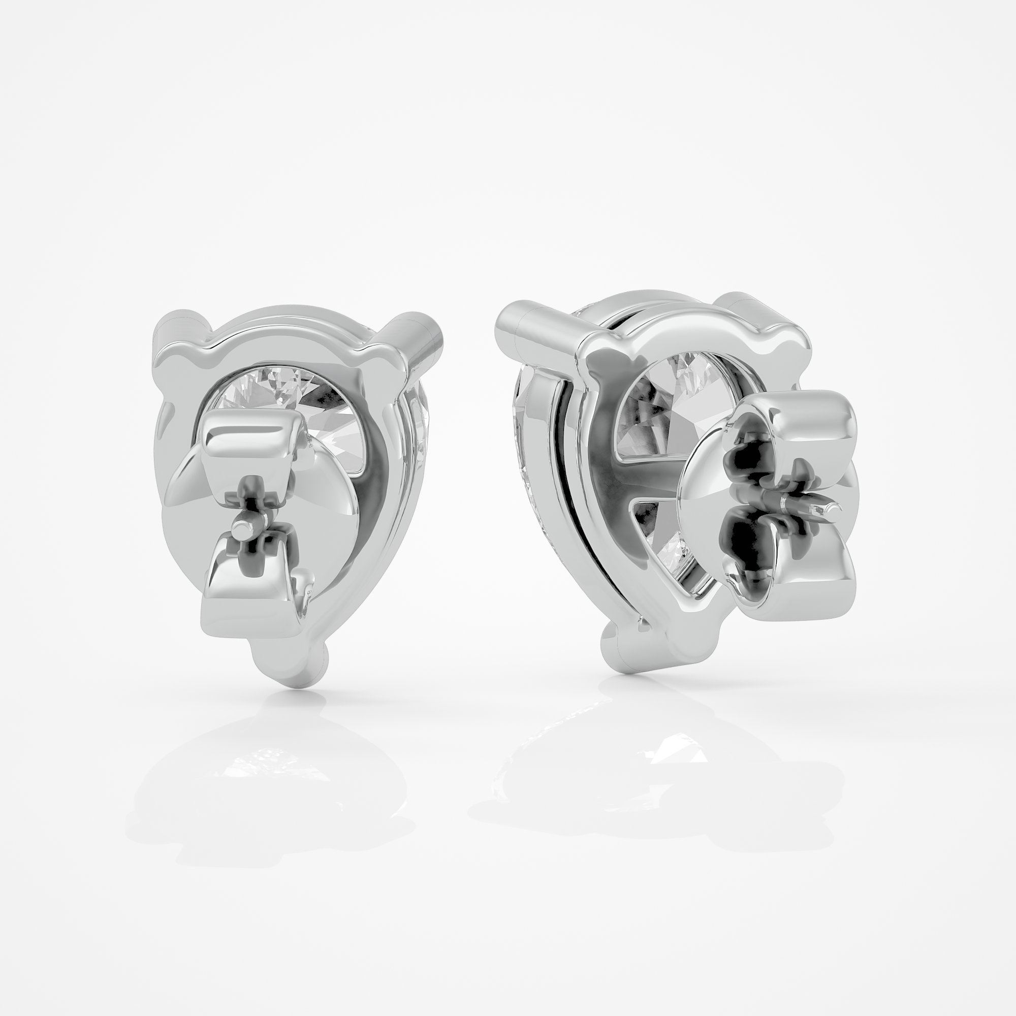 1 ct Pear Studs - Basket setting