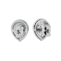 2 ct Pear halo studs - Basket setting