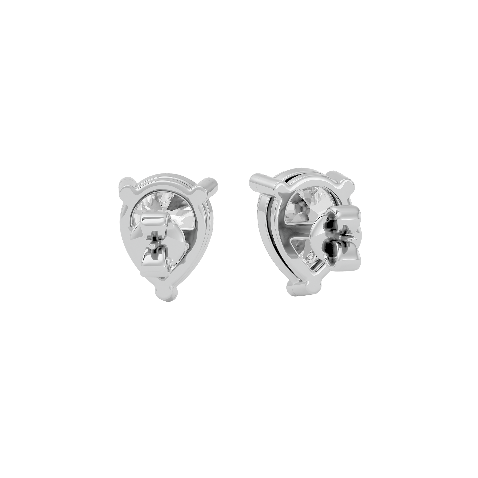 4 ct Pear studs - Basket setting