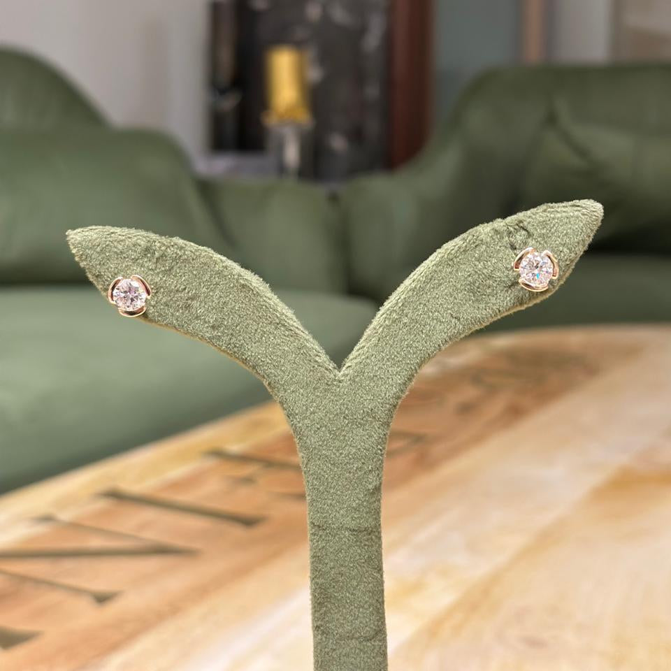 Blush Petal Studs -  1 ct