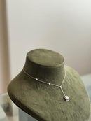 Luna Emerald Drop Diamond Necklace