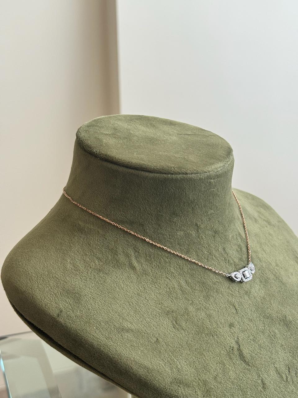 Cluster Halo Diamond Necklace