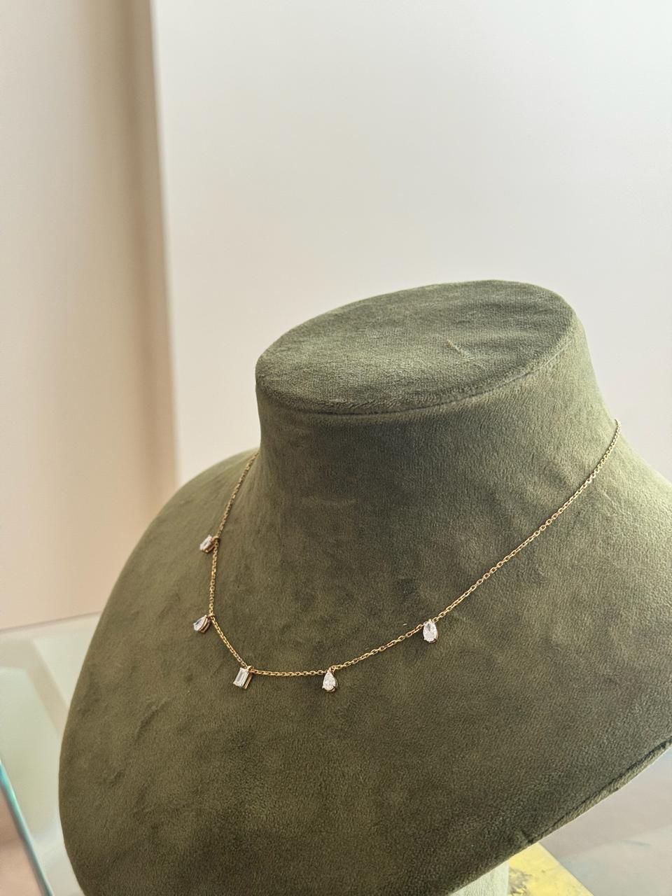 Celeste Trio Drop Diamond Necklace