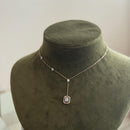 Luna Emerald Drop Diamond Necklace