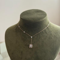 Luna Emerald Drop Diamond Necklace