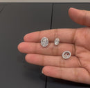 2 ct Oval halo studs - Basket setting