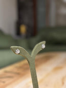 1 ct Round Diamond Studs with Hexagon Halo