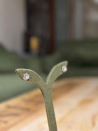 1 ct Round Diamond Studs with Hexagon Halo