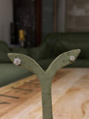 1 ct Round Diamond Studs with Hexagon Halo