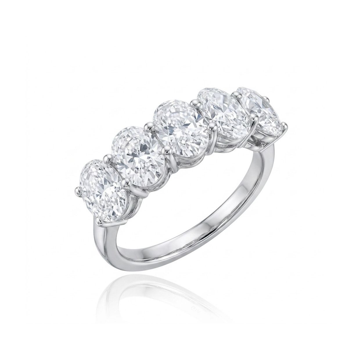 Whispering Ovals Half-Eternity Band