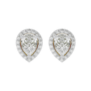 2 ct Pear halo studs - Basket setting