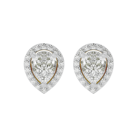 2 ct Pear halo studs - Basket setting