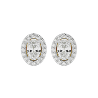 Oval Halo Studs - Basket Setting