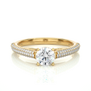 Ribbon Pave Ring - 0.5 cts round