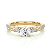 Ribbon Pave Ring - 0.5 cts round