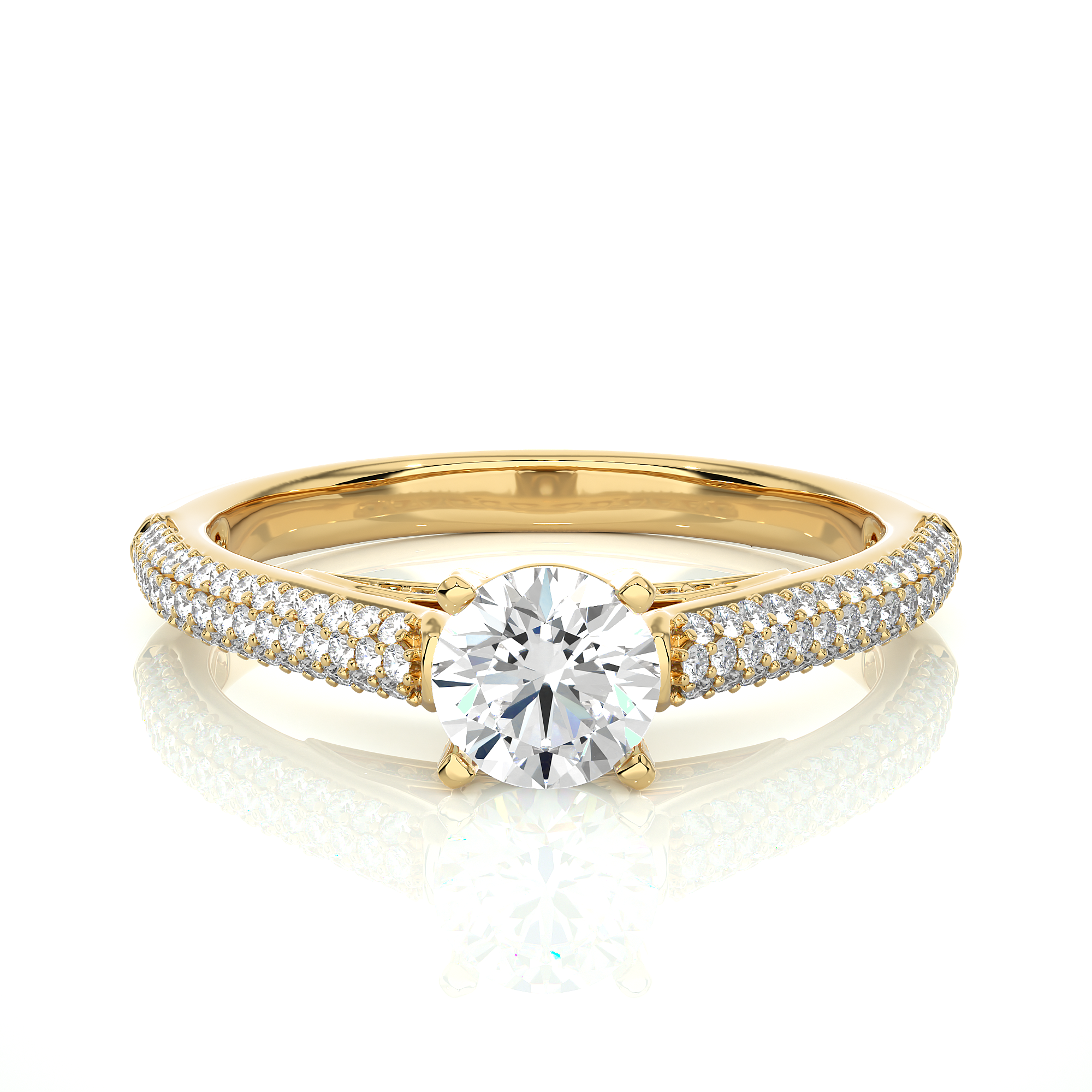 Ribbon Pave Ring - 0.5 cts round