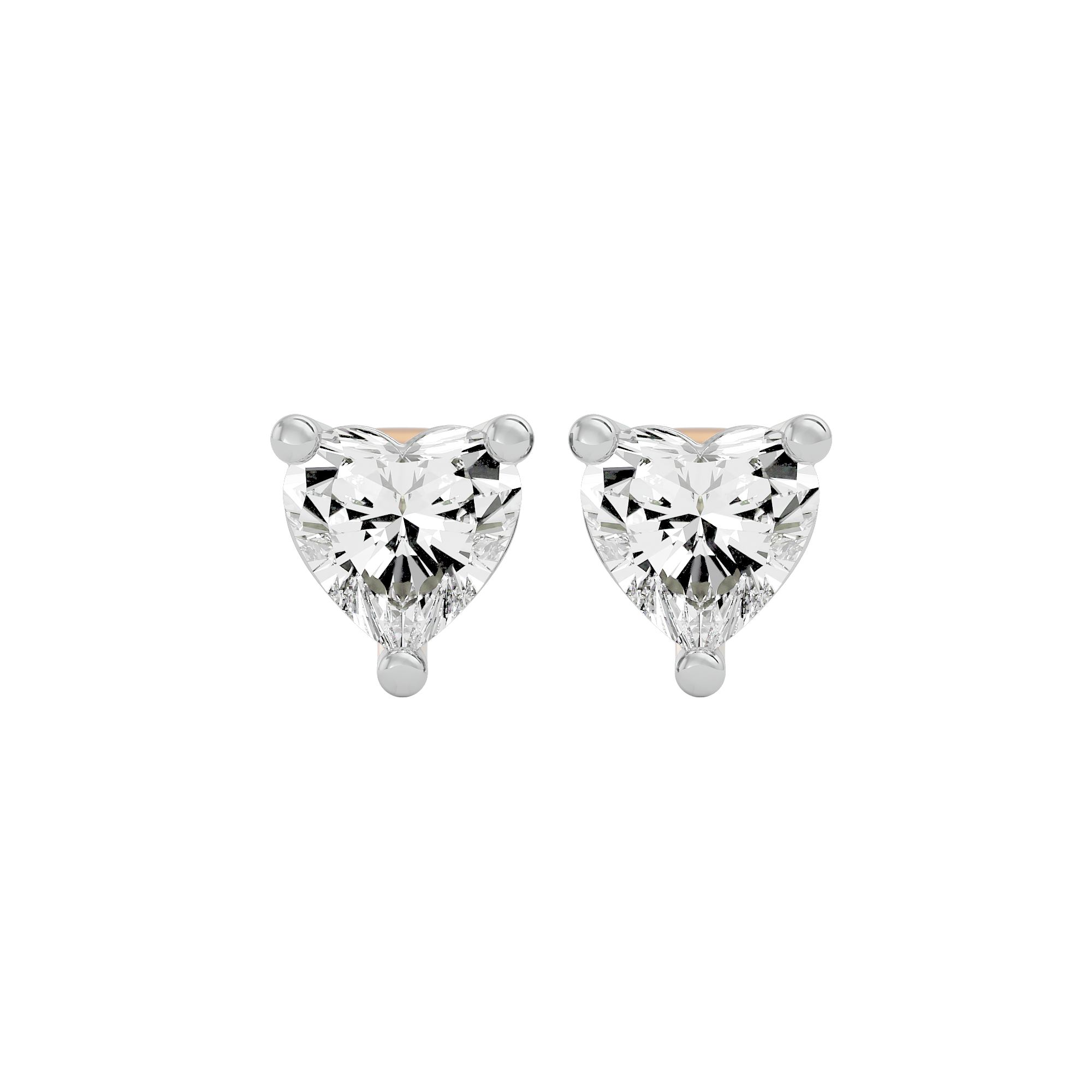 0.5 ct Heart studs - Basket setting
