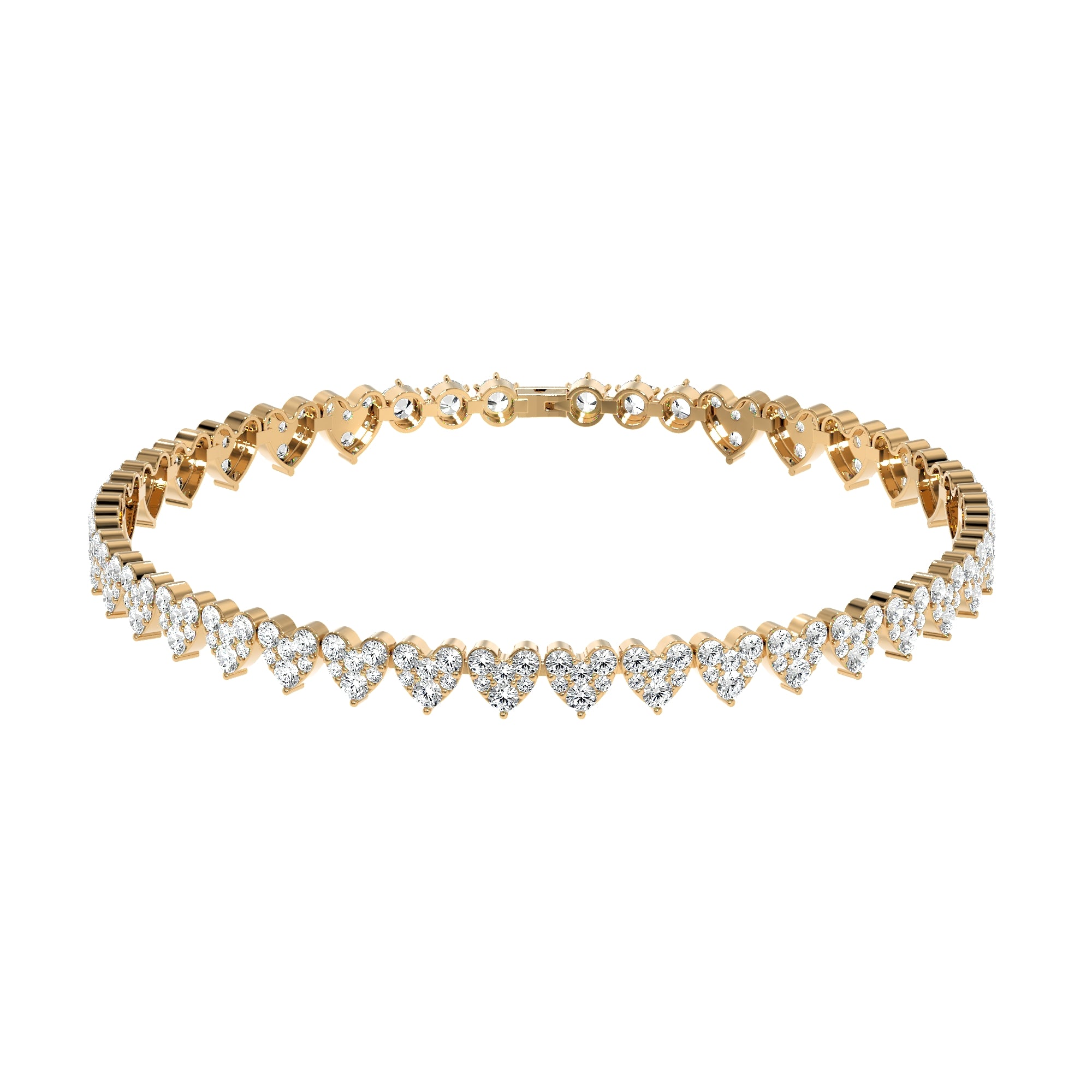 Cluster Heart Tennis Bracelet