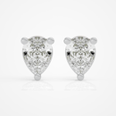 1 ct Pear Studs - Basket setting