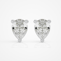 1 ct Pear Studs - Basket setting