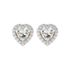 1 ct Heart halo studs - Basket setting