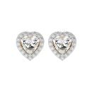 1 ct Heart halo studs - Basket setting