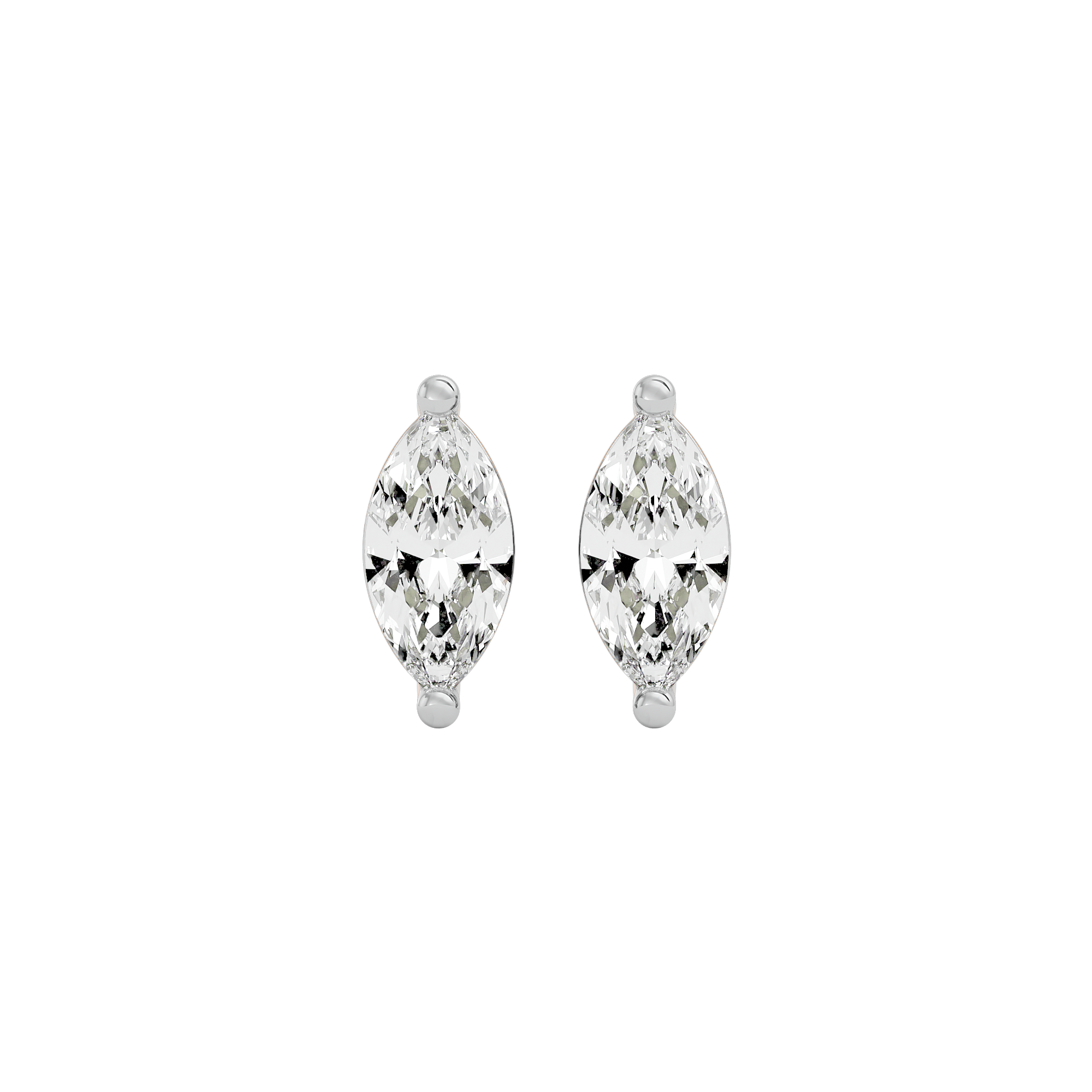 0.5 ct Marquise studs - Basket Setting