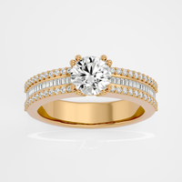 Round with baguettes - 1.5 ct round