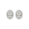 1 ct Oval halo studs - Basket setting