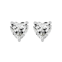 4 ct Heart studs - Basket setting