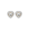 0.5 ct Heart halo studs - Basket Setting