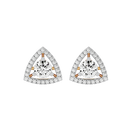 1.5 ct Round studs with triangle halo - Basket setting