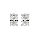 1 ct Oval studs - Basket setting