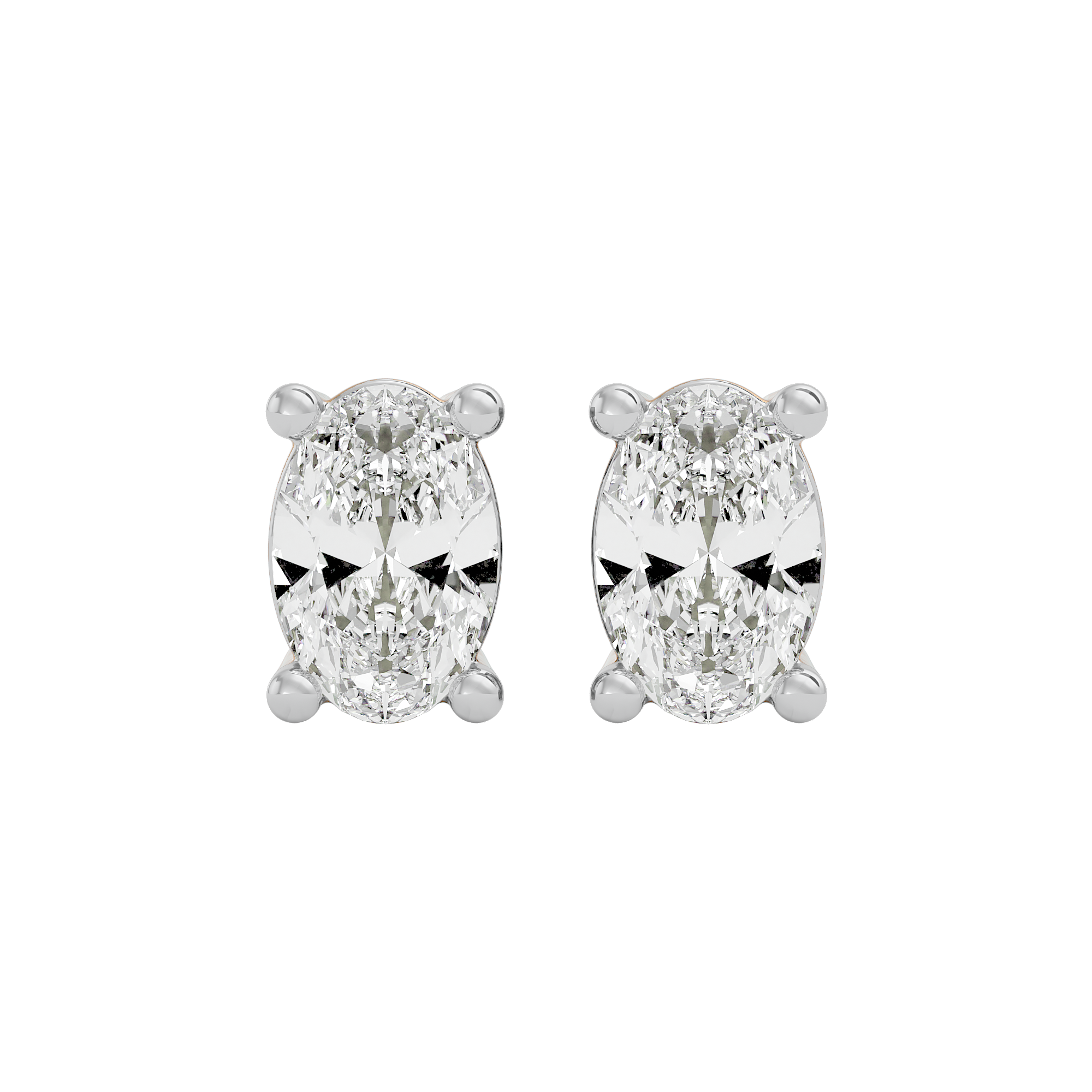 1 ct Oval studs - Basket setting