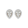 1 ct Pear halo studs - Basket setting