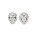 1 ct Pear halo studs - Basket setting