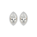 4 ct Marquise halo studs - Basket setting