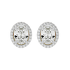 4 ct Oval halo studs - Basket setting