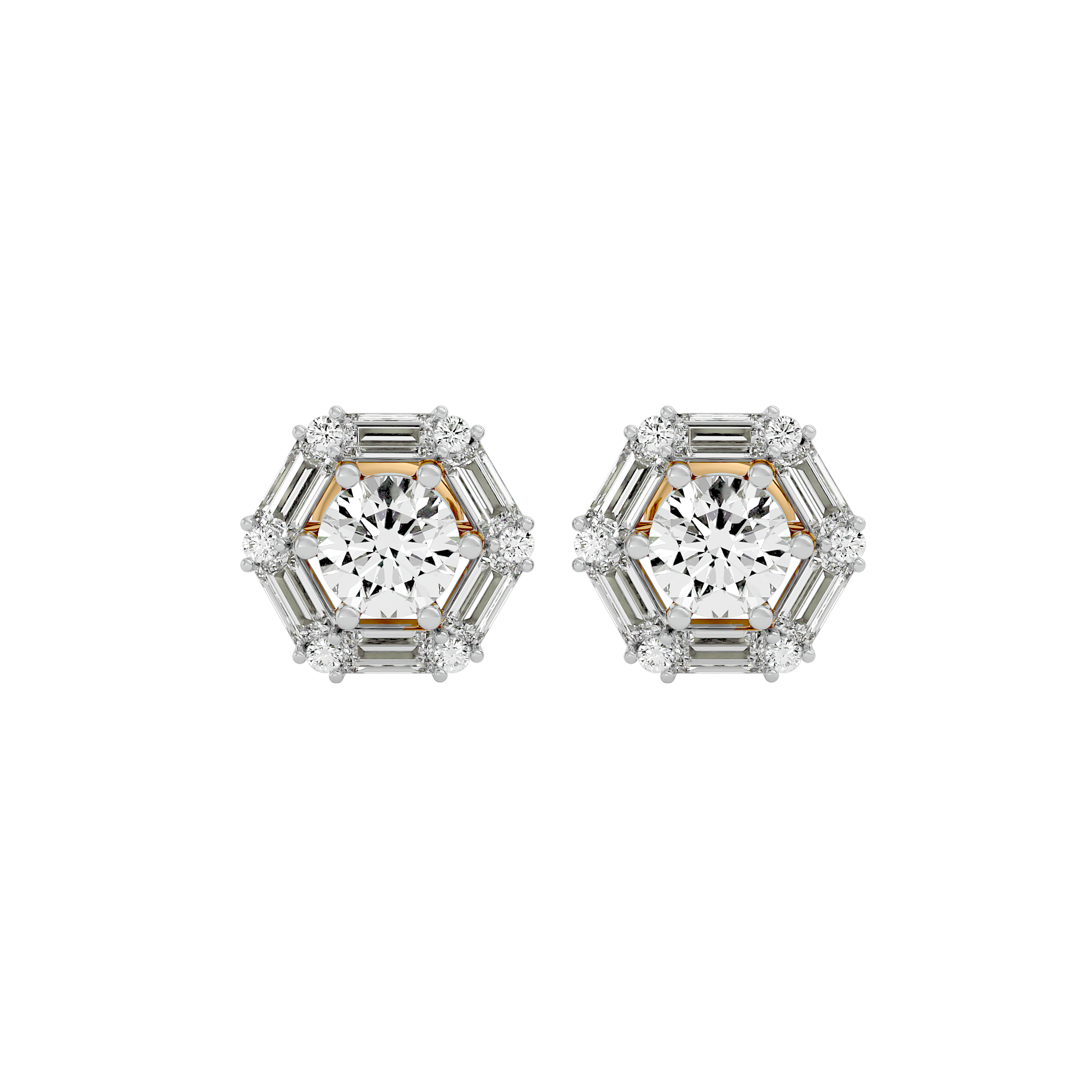 2 ct Infinite glow studs - Basket setting
