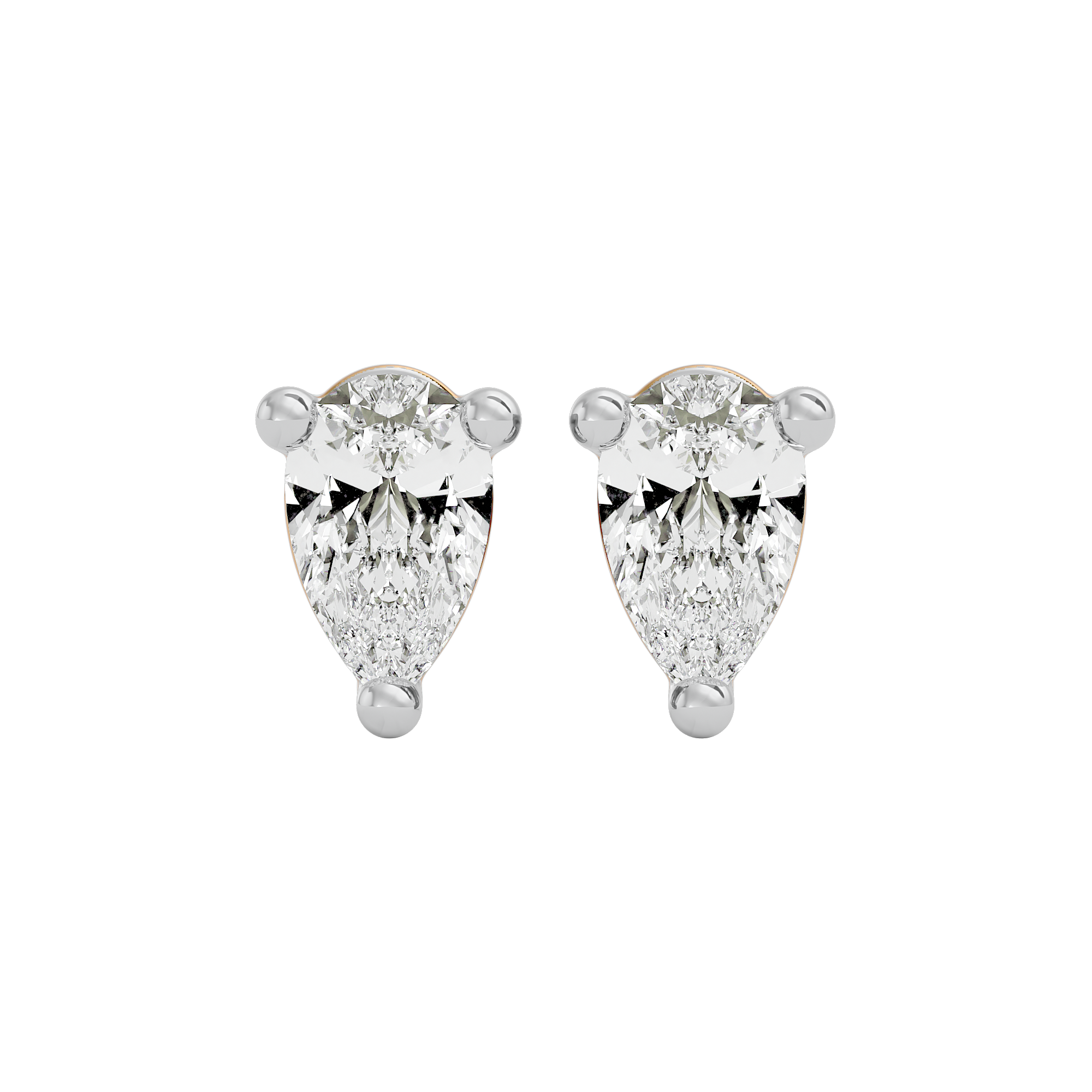 0.5 ct Pear studs - Basket setting