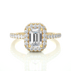 Emerald Halo Ring - 0.8 ct emerald diamond