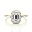 Emerald Halo Ring - 0.8 ct emerald diamond