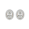2 ct Oval halo studs - Basket setting