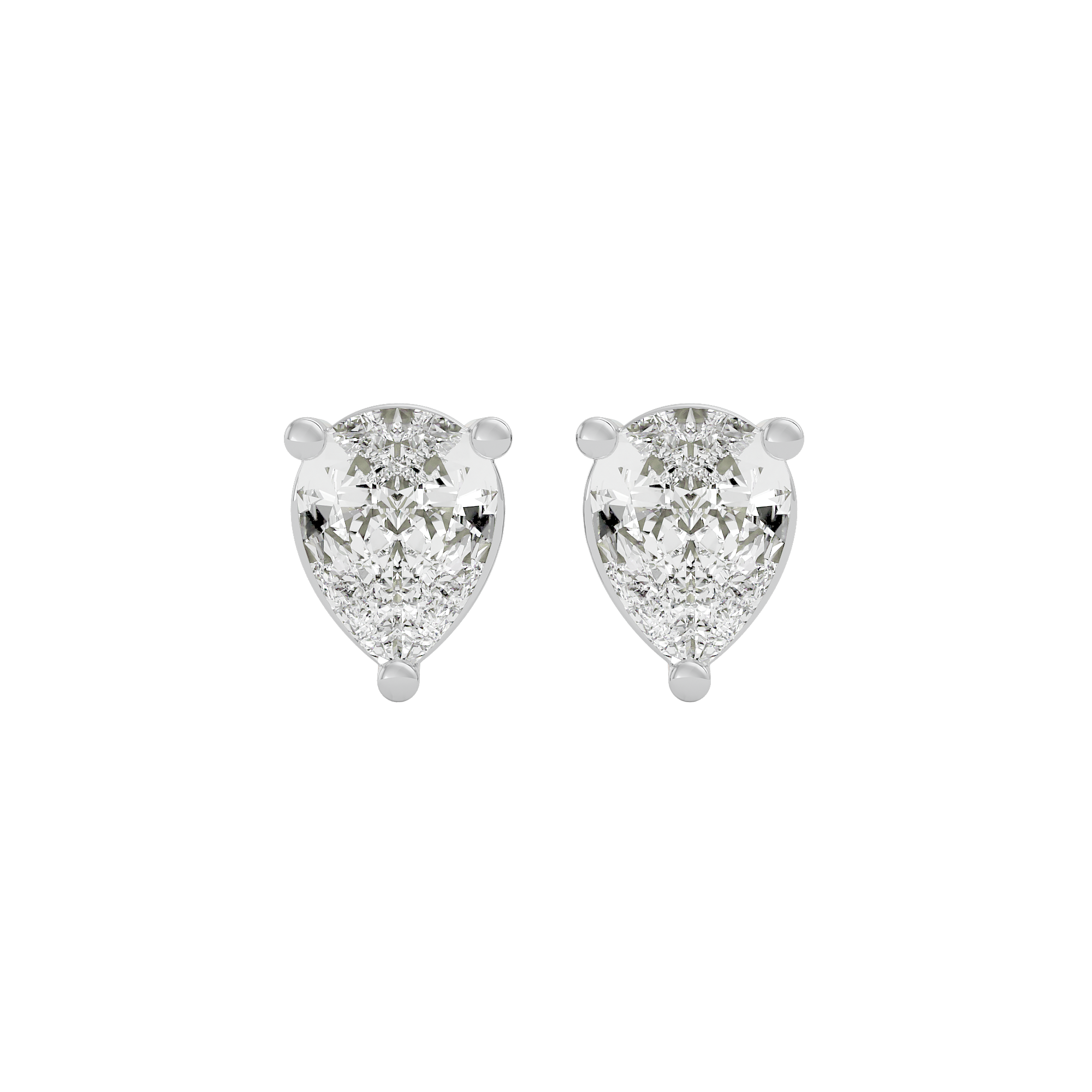 4 ct Pear studs - Basket setting