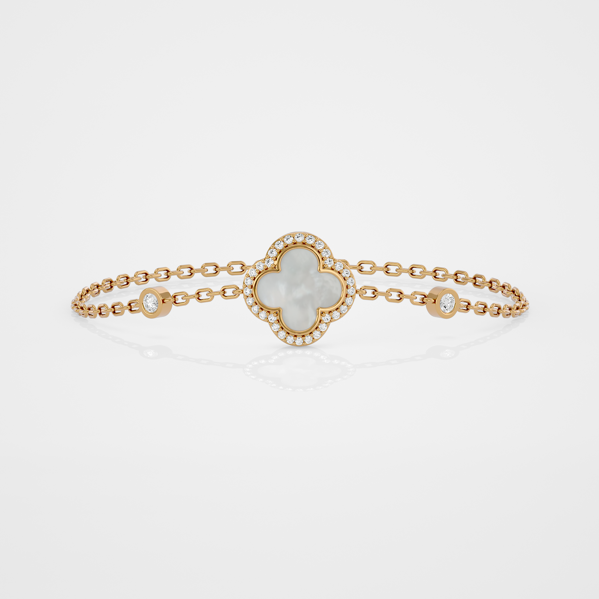 Mother of Pearl clover bracelet